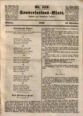 Regensburger Conversations-Blatt (Regensburger Tagblatt) Sonntag 20. September 1846