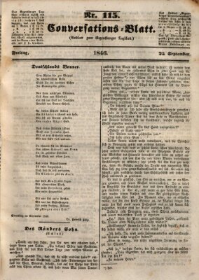 Regensburger Conversations-Blatt (Regensburger Tagblatt) Freitag 25. September 1846