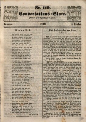 Regensburger Conversations-Blatt (Regensburger Tagblatt) Sonntag 4. Oktober 1846