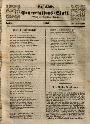 Regensburger Conversations-Blatt (Regensburger Tagblatt) Freitag 20. November 1846