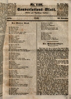 Regensburger Conversations-Blatt (Regensburger Tagblatt) Sonntag 22. November 1846