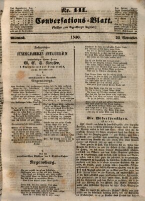 Regensburger Conversations-Blatt (Regensburger Tagblatt) Mittwoch 25. November 1846