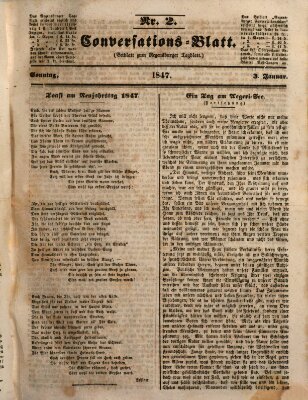 Regensburger Conversations-Blatt (Regensburger Tagblatt) Sonntag 3. Januar 1847