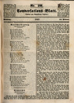 Regensburger Conversations-Blatt (Regensburger Tagblatt) Sonntag 14. Februar 1847