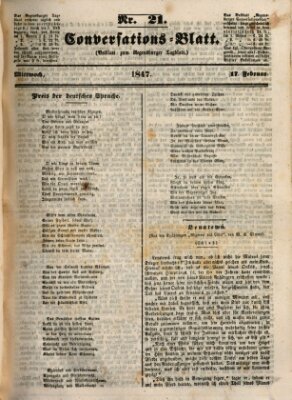 Regensburger Conversations-Blatt (Regensburger Tagblatt) Mittwoch 17. Februar 1847