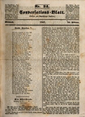 Regensburger Conversations-Blatt (Regensburger Tagblatt) Mittwoch 24. Februar 1847