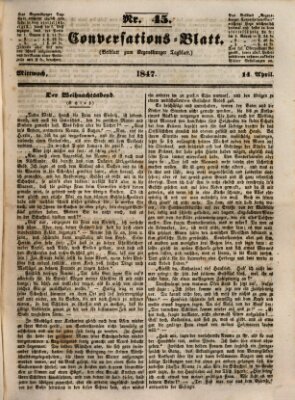 Regensburger Conversations-Blatt (Regensburger Tagblatt) Mittwoch 14. April 1847