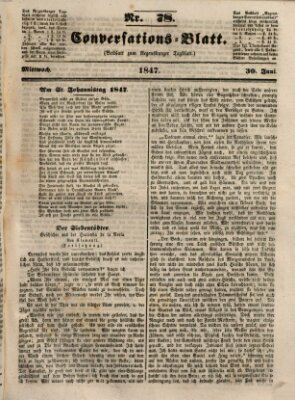 Regensburger Conversations-Blatt (Regensburger Tagblatt) Mittwoch 30. Juni 1847