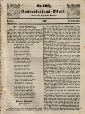 Regensburger Conversations-Blatt (Regensburger Tagblatt) Freitag 3. September 1847