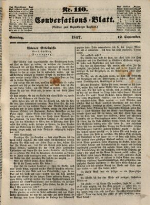 Regensburger Conversations-Blatt (Regensburger Tagblatt) Sonntag 12. September 1847