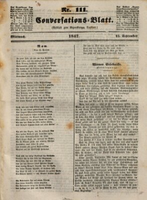 Regensburger Conversations-Blatt (Regensburger Tagblatt) Mittwoch 15. September 1847