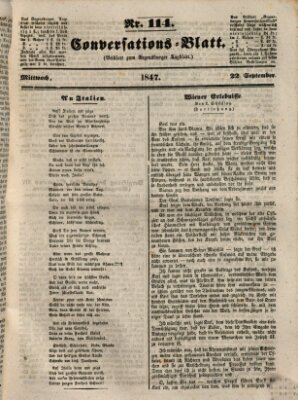 Regensburger Conversations-Blatt (Regensburger Tagblatt) Mittwoch 22. September 1847