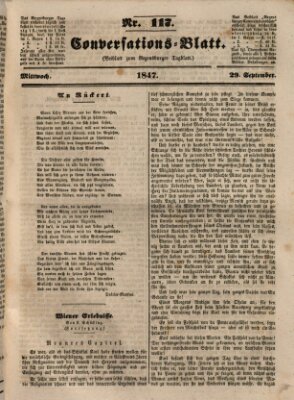 Regensburger Conversations-Blatt (Regensburger Tagblatt) Mittwoch 29. September 1847