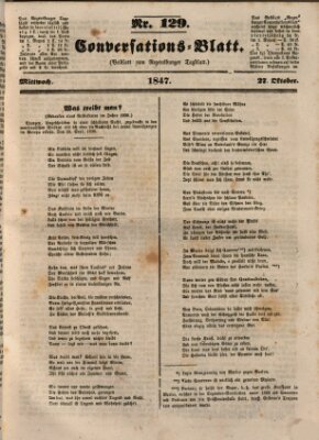 Regensburger Conversations-Blatt (Regensburger Tagblatt) Mittwoch 27. Oktober 1847