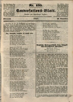 Regensburger Conversations-Blatt (Regensburger Tagblatt) Mittwoch 10. November 1847