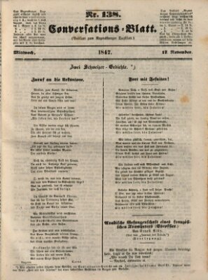 Regensburger Conversations-Blatt (Regensburger Tagblatt) Mittwoch 17. November 1847