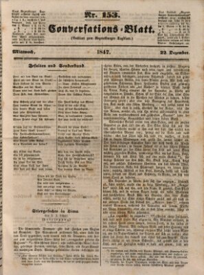 Regensburger Conversations-Blatt (Regensburger Tagblatt) Mittwoch 22. Dezember 1847