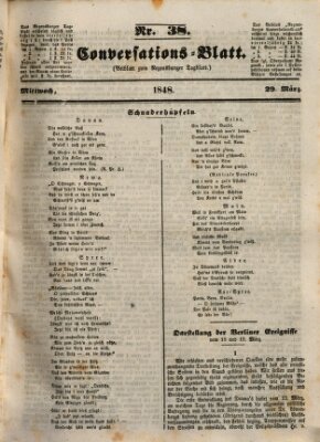 Regensburger Conversations-Blatt (Regensburger Tagblatt) Mittwoch 29. März 1848