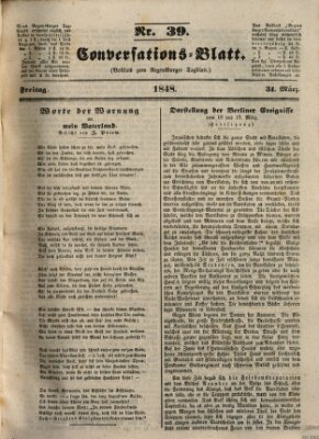 Regensburger Conversations-Blatt (Regensburger Tagblatt) Freitag 31. März 1848