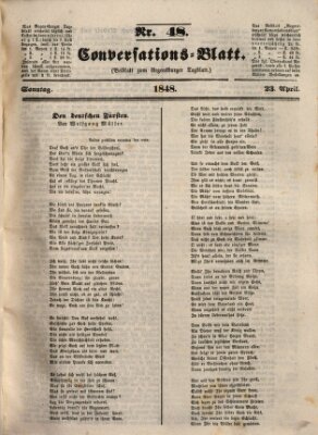 Regensburger Conversations-Blatt (Regensburger Tagblatt) Sonntag 23. April 1848