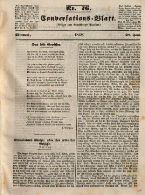 Regensburger Conversations-Blatt (Regensburger Tagblatt) Mittwoch 28. Juni 1848