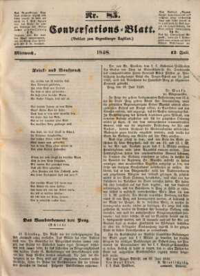 Regensburger Conversations-Blatt (Regensburger Tagblatt) Mittwoch 12. Juli 1848