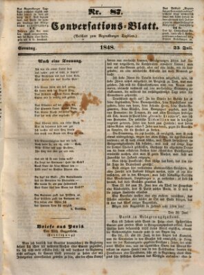 Regensburger Conversations-Blatt (Regensburger Tagblatt) Sonntag 23. Juli 1848