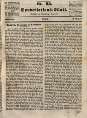 Regensburger Conversations-Blatt (Regensburger Tagblatt) Sonntag 6. August 1848