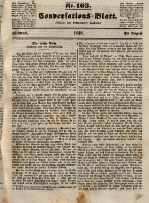 Regensburger Conversations-Blatt (Regensburger Tagblatt) Mittwoch 30. August 1848