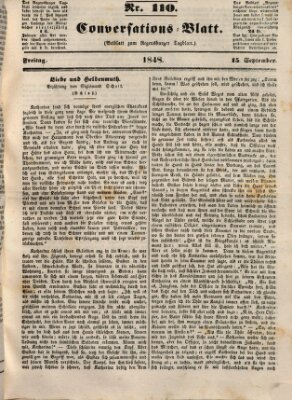 Regensburger Conversations-Blatt (Regensburger Tagblatt) Freitag 15. September 1848