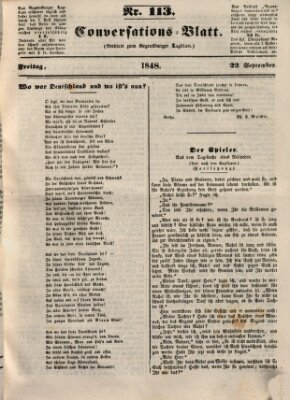 Regensburger Conversations-Blatt (Regensburger Tagblatt) Freitag 22. September 1848