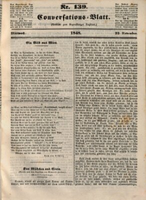 Regensburger Conversations-Blatt (Regensburger Tagblatt) Mittwoch 22. November 1848