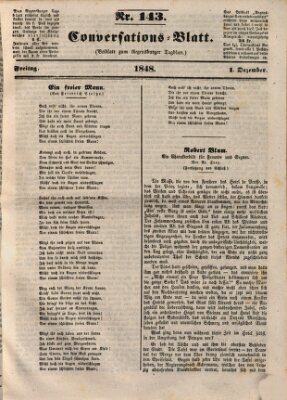 Regensburger Conversations-Blatt (Regensburger Tagblatt) Freitag 1. Dezember 1848