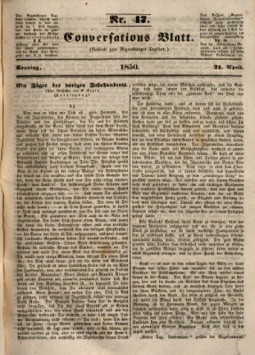 Regensburger Conversations-Blatt (Regensburger Tagblatt) Sonntag 21. April 1850