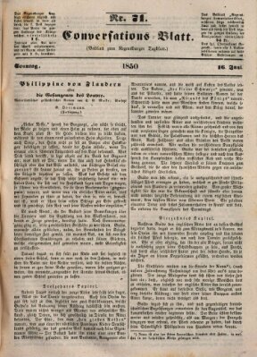 Regensburger Conversations-Blatt (Regensburger Tagblatt) Sonntag 16. Juni 1850