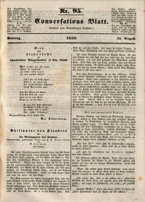 Regensburger Conversations-Blatt (Regensburger Tagblatt) Sonntag 11. August 1850