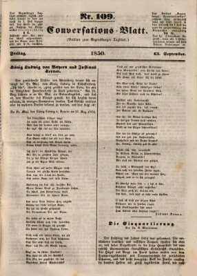 Regensburger Conversations-Blatt (Regensburger Tagblatt) Freitag 13. September 1850