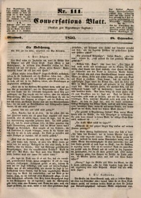 Regensburger Conversations-Blatt (Regensburger Tagblatt) Mittwoch 18. September 1850