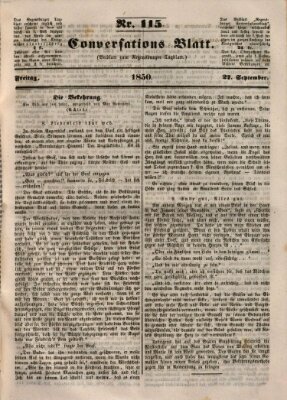 Regensburger Conversations-Blatt (Regensburger Tagblatt) Freitag 27. September 1850