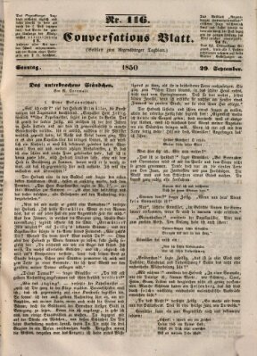 Regensburger Conversations-Blatt (Regensburger Tagblatt) Sonntag 29. September 1850