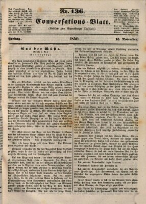 Regensburger Conversations-Blatt (Regensburger Tagblatt) Freitag 15. November 1850