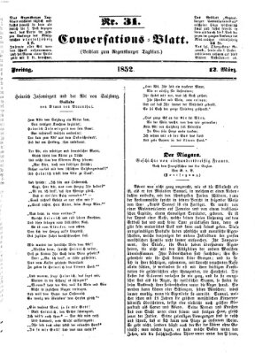 Regensburger Conversations-Blatt (Regensburger Tagblatt) Freitag 12. März 1852