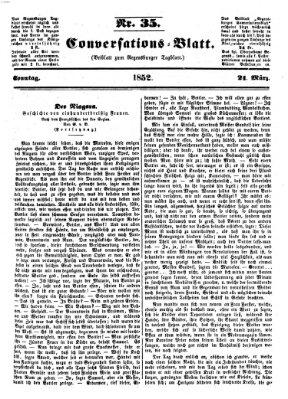 Regensburger Conversations-Blatt (Regensburger Tagblatt) Sonntag 21. März 1852