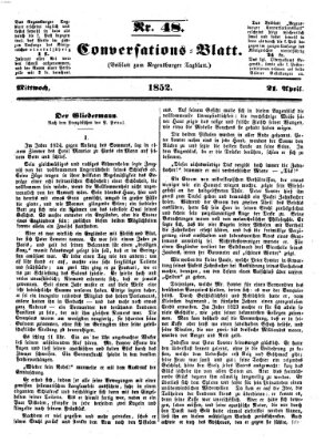 Regensburger Conversations-Blatt (Regensburger Tagblatt) Mittwoch 21. April 1852