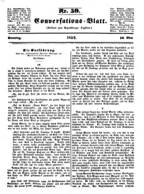 Regensburger Conversations-Blatt (Regensburger Tagblatt) Sonntag 16. Mai 1852