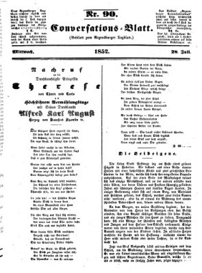 Regensburger Conversations-Blatt (Regensburger Tagblatt) Mittwoch 28. Juli 1852