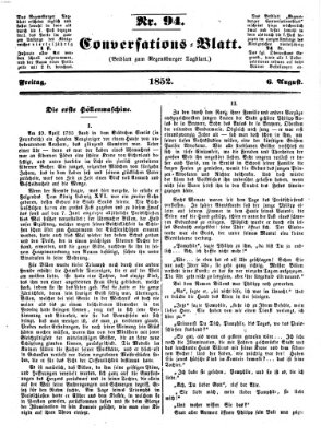 Regensburger Conversations-Blatt (Regensburger Tagblatt) Freitag 6. August 1852