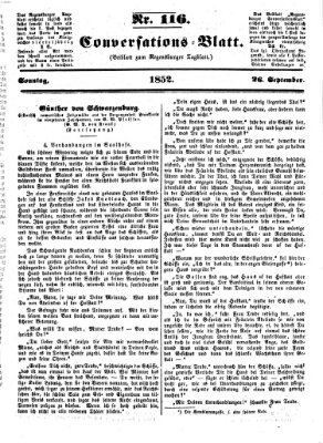 Regensburger Conversations-Blatt (Regensburger Tagblatt) Sonntag 26. September 1852