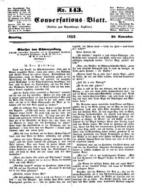 Regensburger Conversations-Blatt (Regensburger Tagblatt) Sonntag 28. November 1852