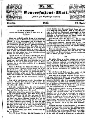 Regensburger Conversations-Blatt (Regensburger Tagblatt) Sonntag 29. April 1855